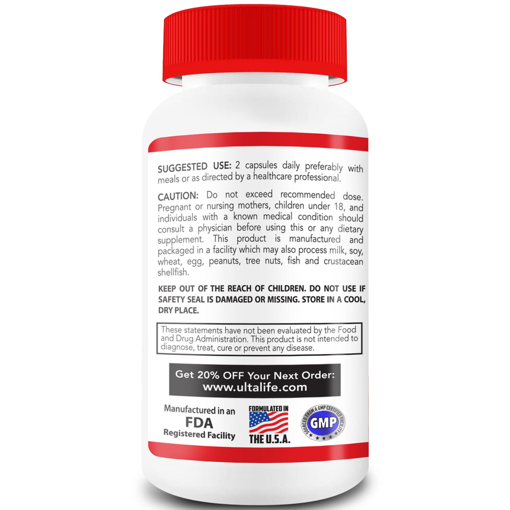ULTALIFE Uric GO capsules in hand illustrating convenient daily dosage.
