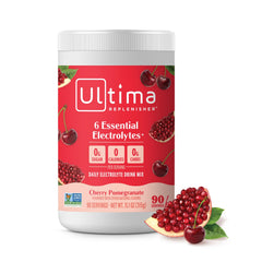 Ultima Replenisher daily electrolyte powder canister ready for hydration