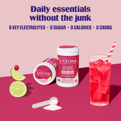 Ultima Replenisher scoop pouring into water for convenient electrolyte boost