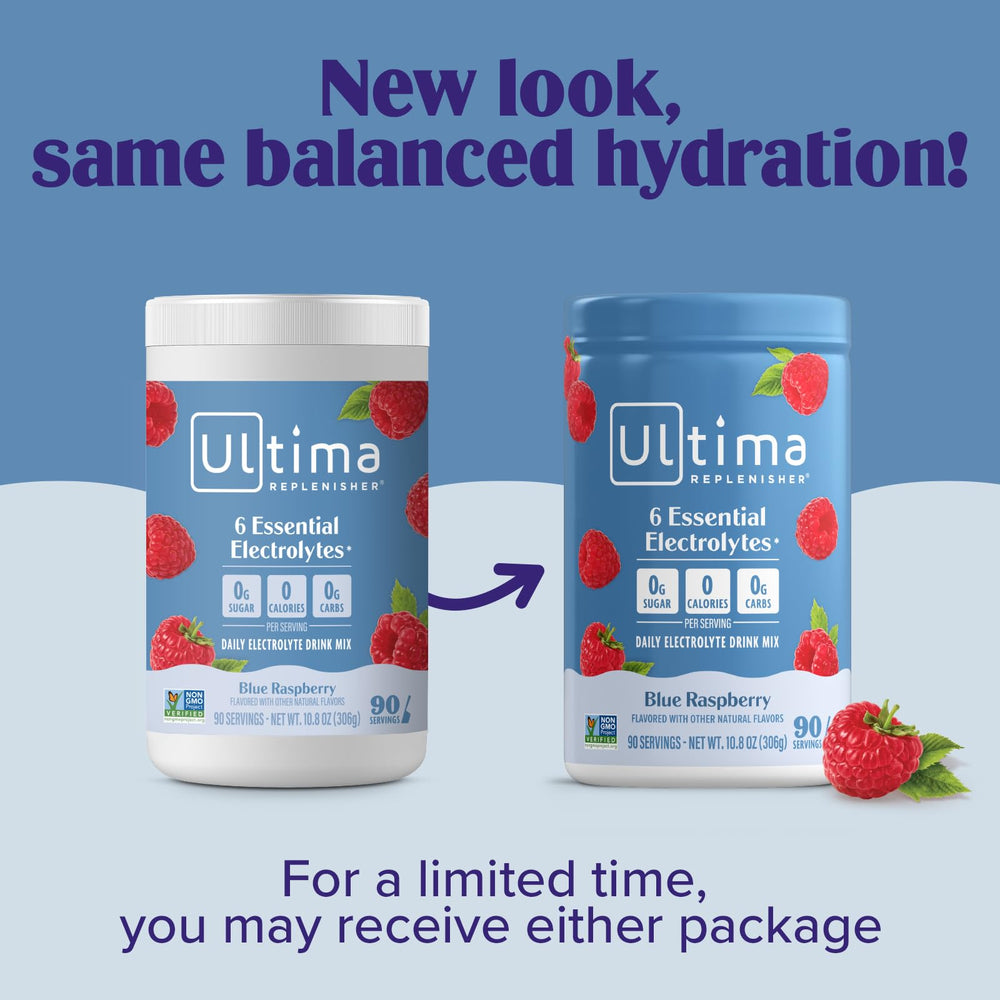 Ultima Replenisher pour into glass; easy mixing for flavorful hydration.