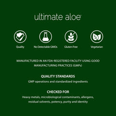 Ultimate Aloe bottle beside fruit for a daily wellness moment.