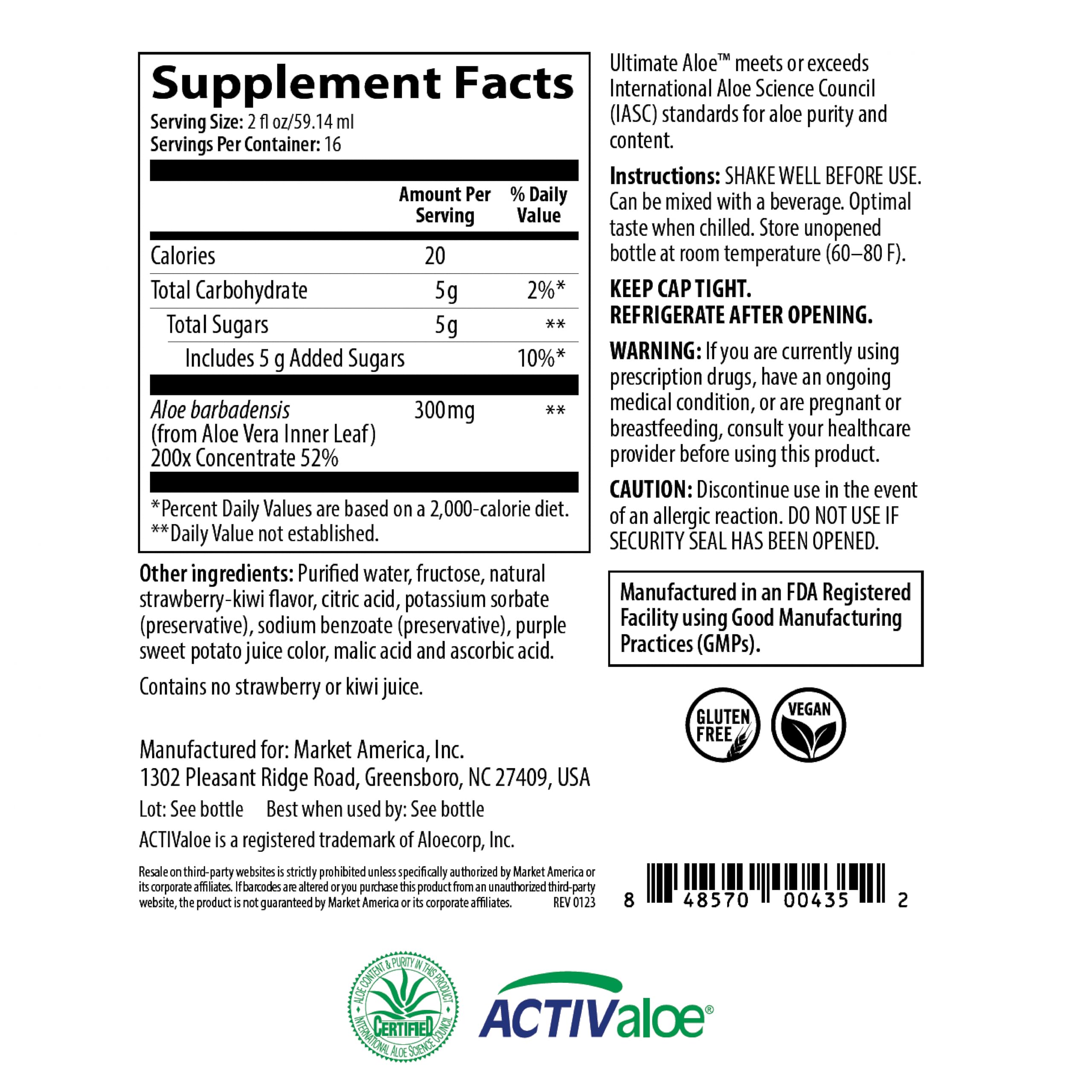Ultimate Aloe label and glass suggesting a daily wellness ritual.