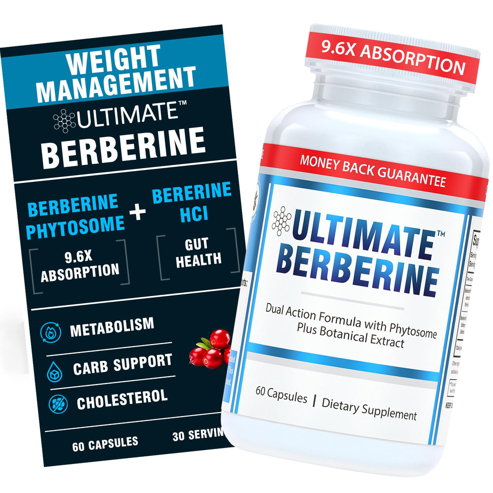 Ultimate Berberine Phytosome bottle front for metabolic support.