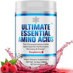 Ultimate EAA Powder Berry bottle highlights energy and recovery potential