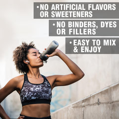 Ultimate EAA Powder Berry ingredients label reveals vegan, non-GMO formula