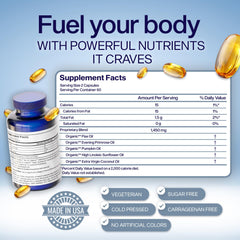 ULTIMATE EFAs label detail highlights clean, safe ingredients for sensitive systems.