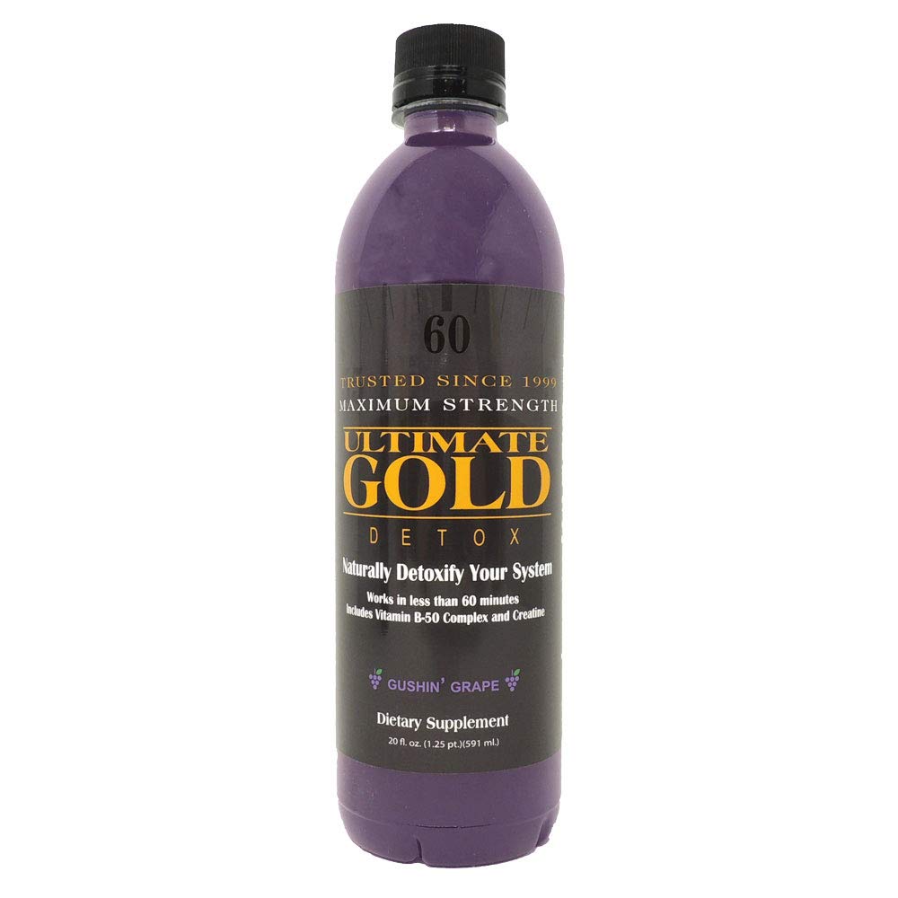 Ultimate Gold Detox Drink 20oz bottle front view for quick refreshment