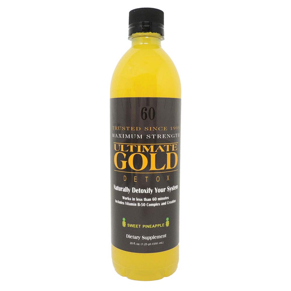 Ultimate Gold Detox Drink 20oz pineapple bottle for a refreshing detox moment.
