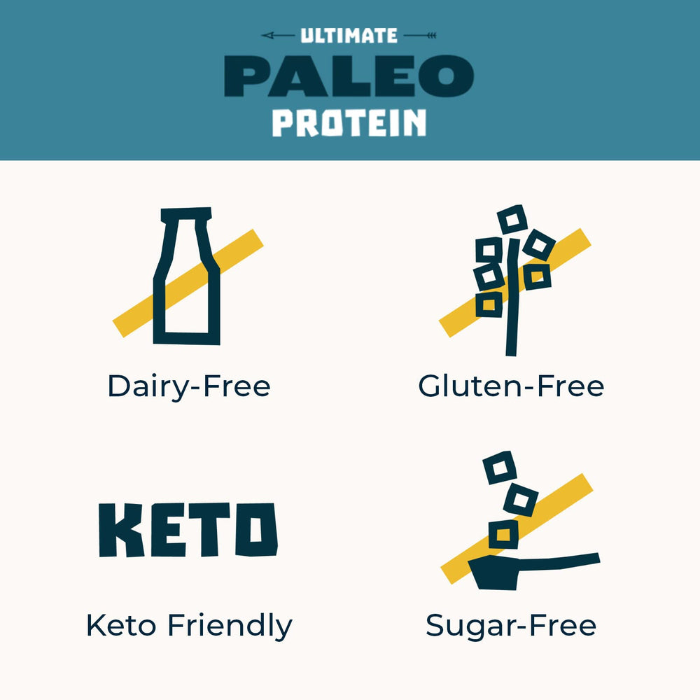Ultimate Paleo Protein vanilla shake in glass, creamy and inviting.