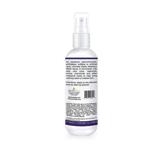 UltimateVitality spray mist close-up highlighting calendula and arnica ingredients