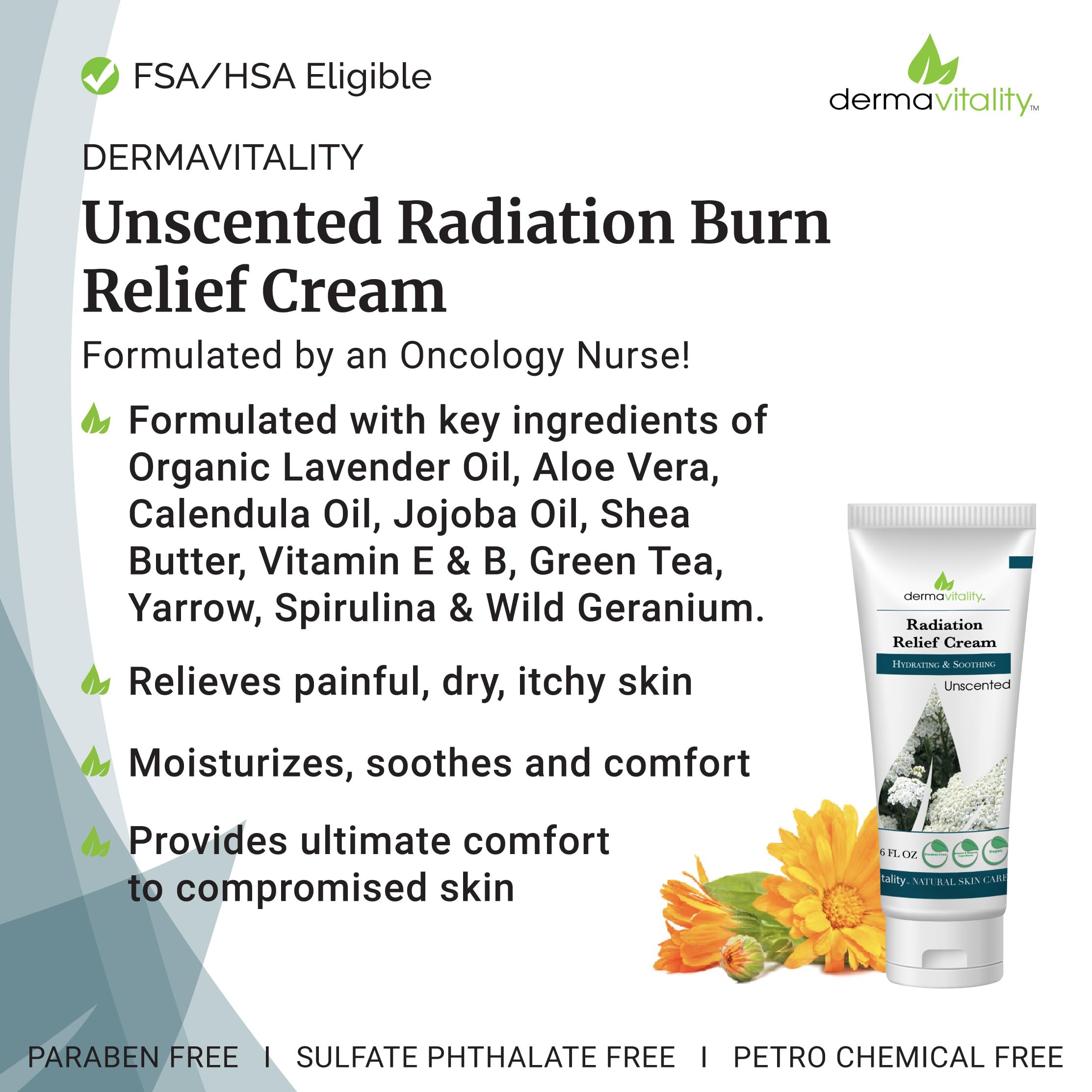 UltimateVitality radiation relief cream on skin demonstrating cooling, soothing application