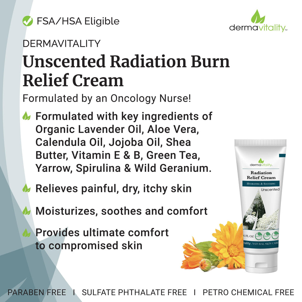 UltimateVitality radiation relief cream on skin demonstrating cooling, soothing application