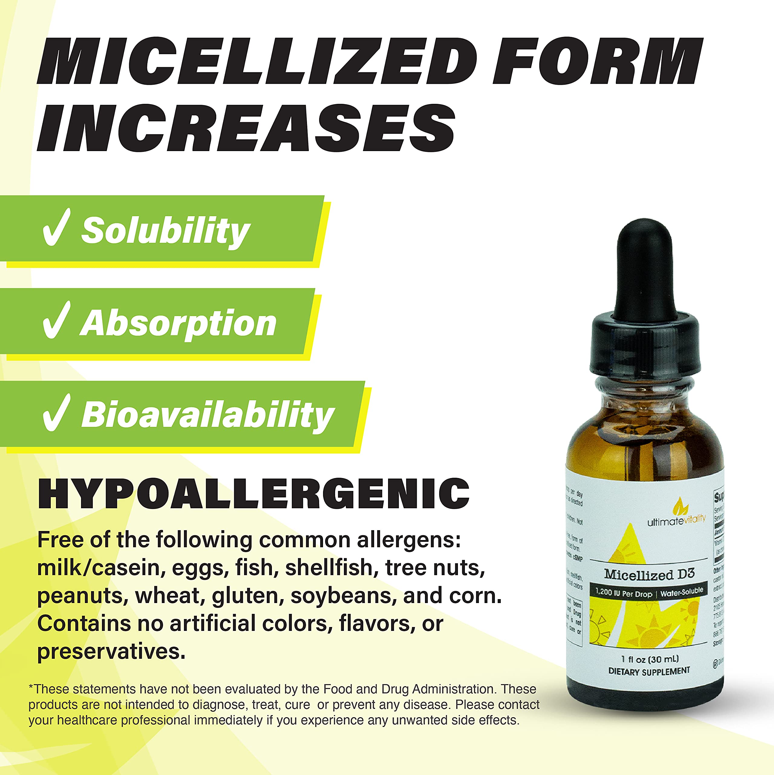 UltimateVitality water-soluble D3 improves bioavailability for daily health.