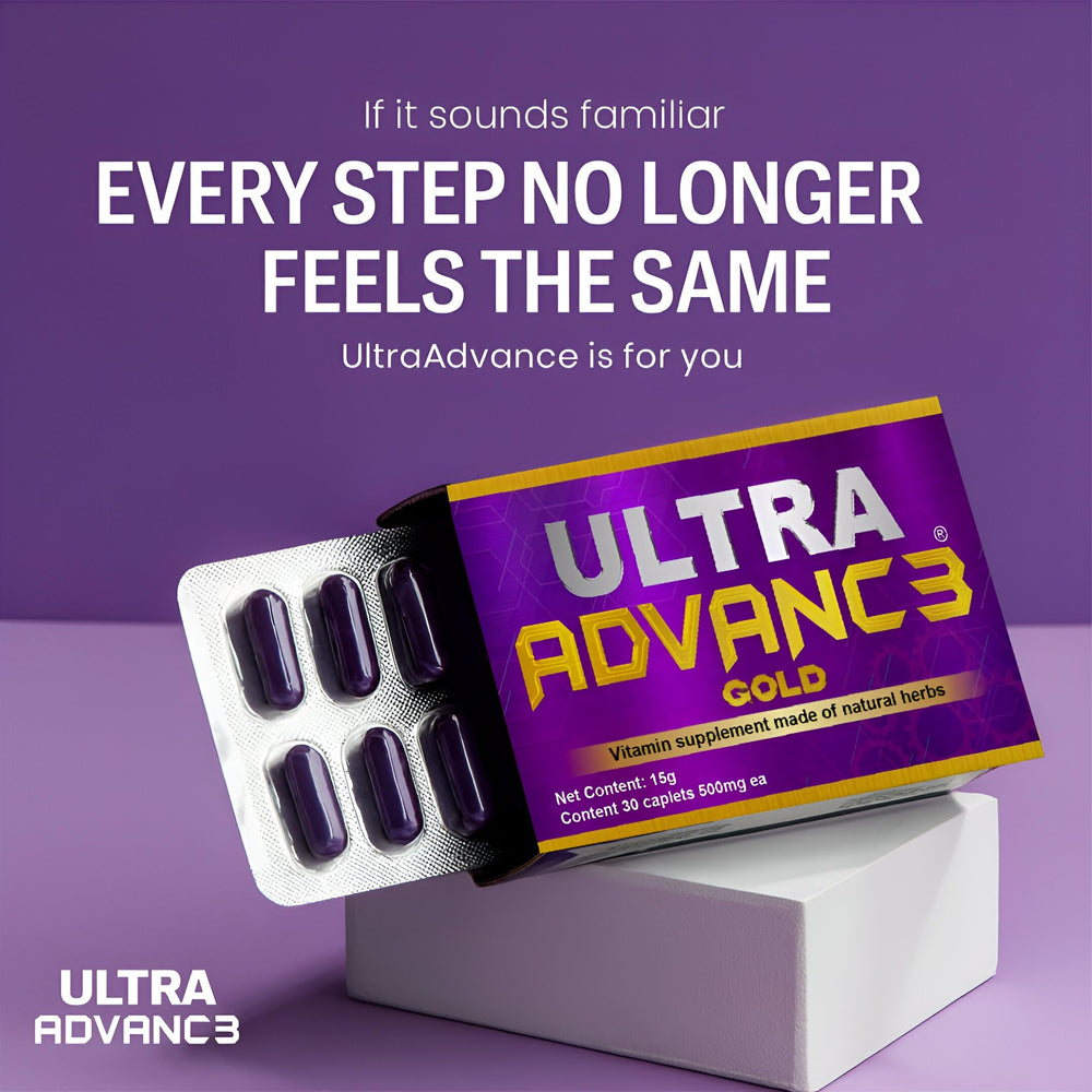 Front packaging of Ultra Advance 3 Gold Original 30 Caps.