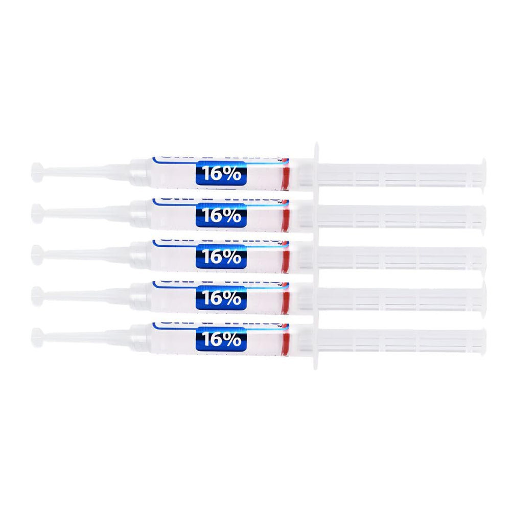 Ultra White 16% gel syringes for at-home tray whitening.