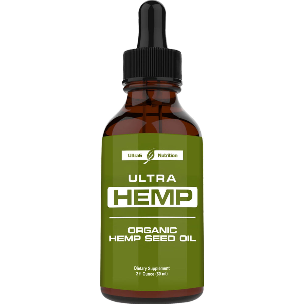 Ultra6 Nutrition hemp oil bottle for daily wellness and flexible movement.