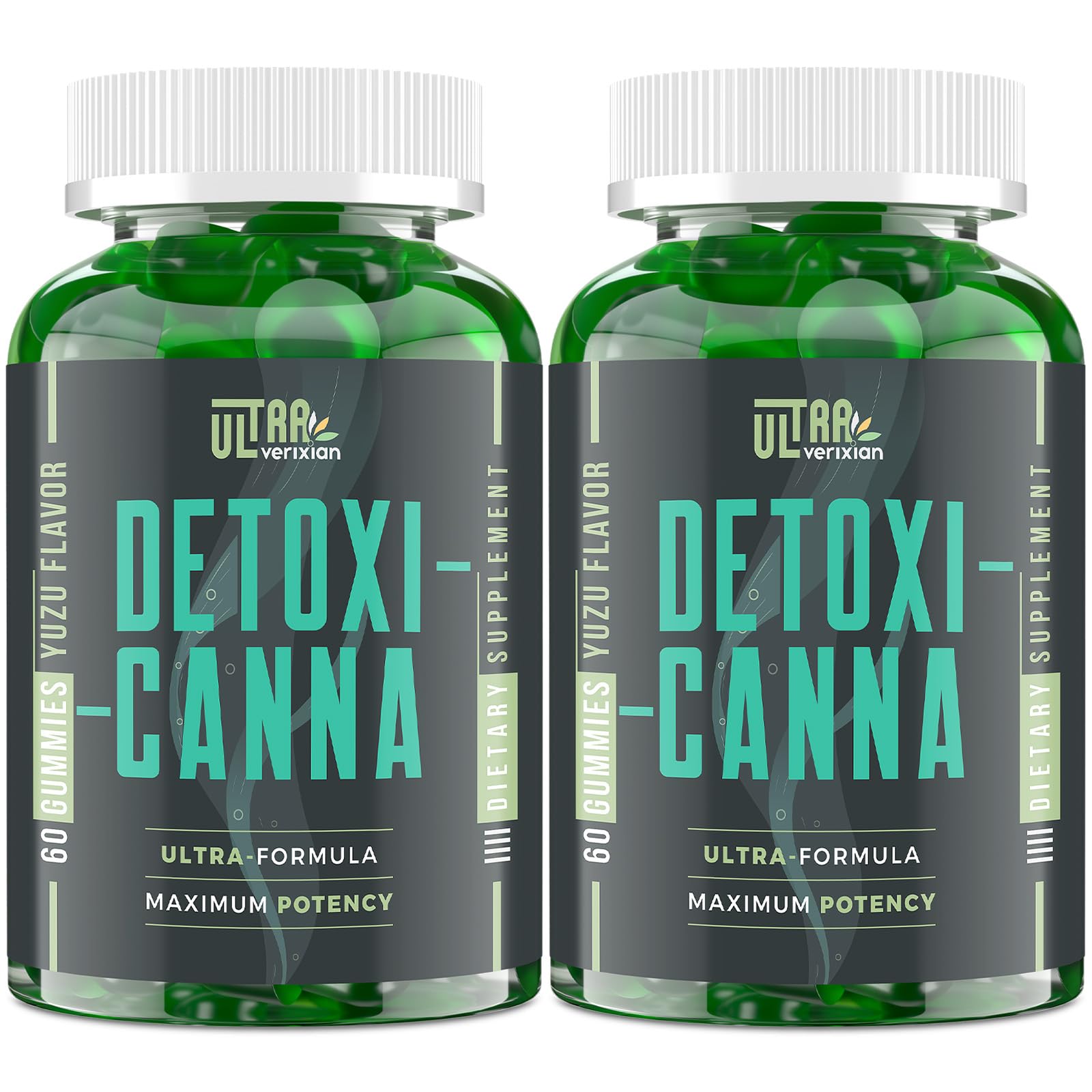 Ultraverixian Detox Cleanse Gummies bottle pour for easy daily detox support