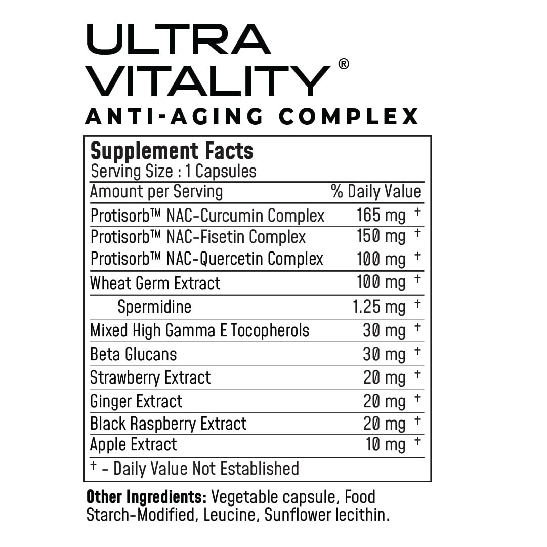 UltraVitality capsules close-up highlighting natural ingredients for cellular wellness.