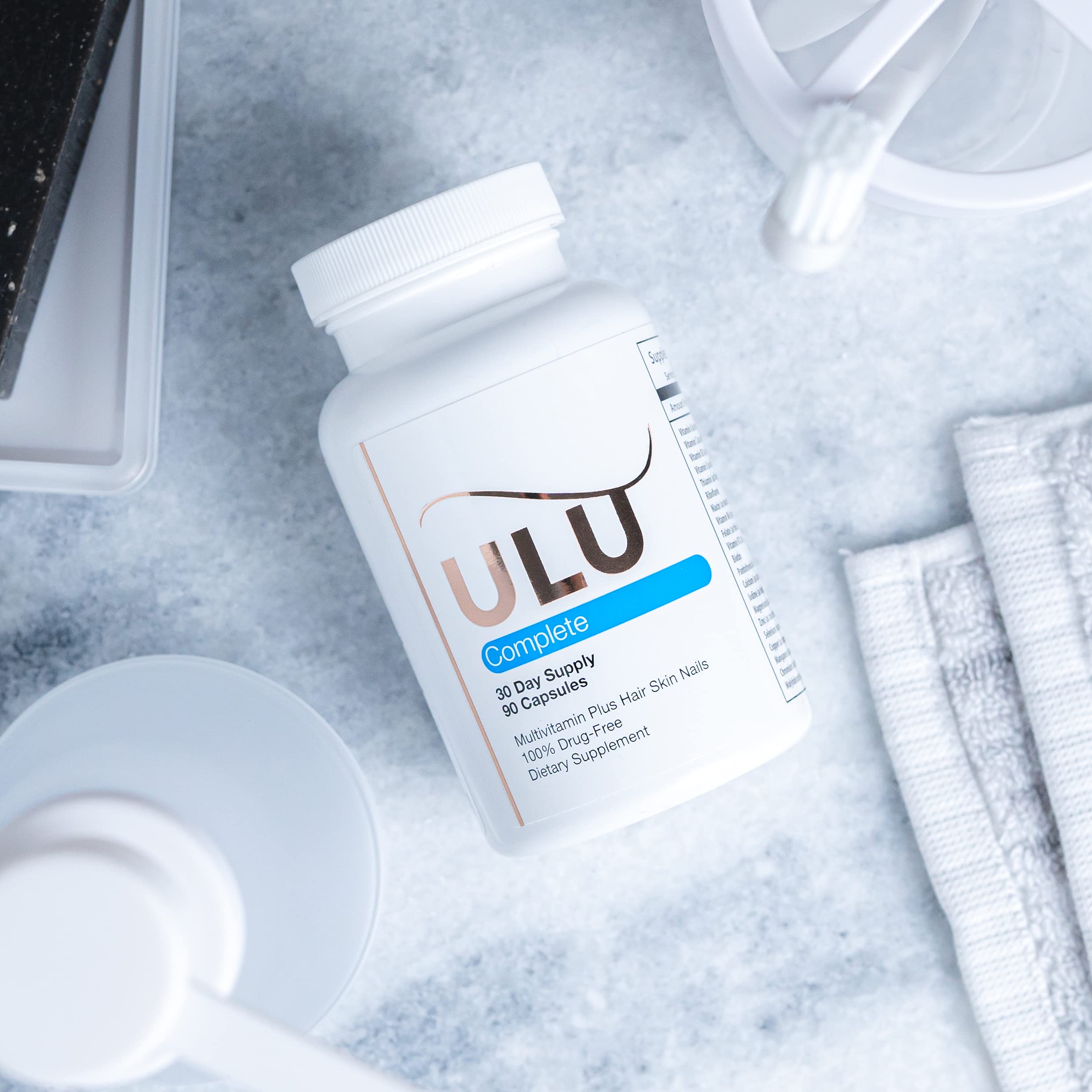 ULULIFE collagen-keratin nutrients close-up indicating nail and skin strength benefits.