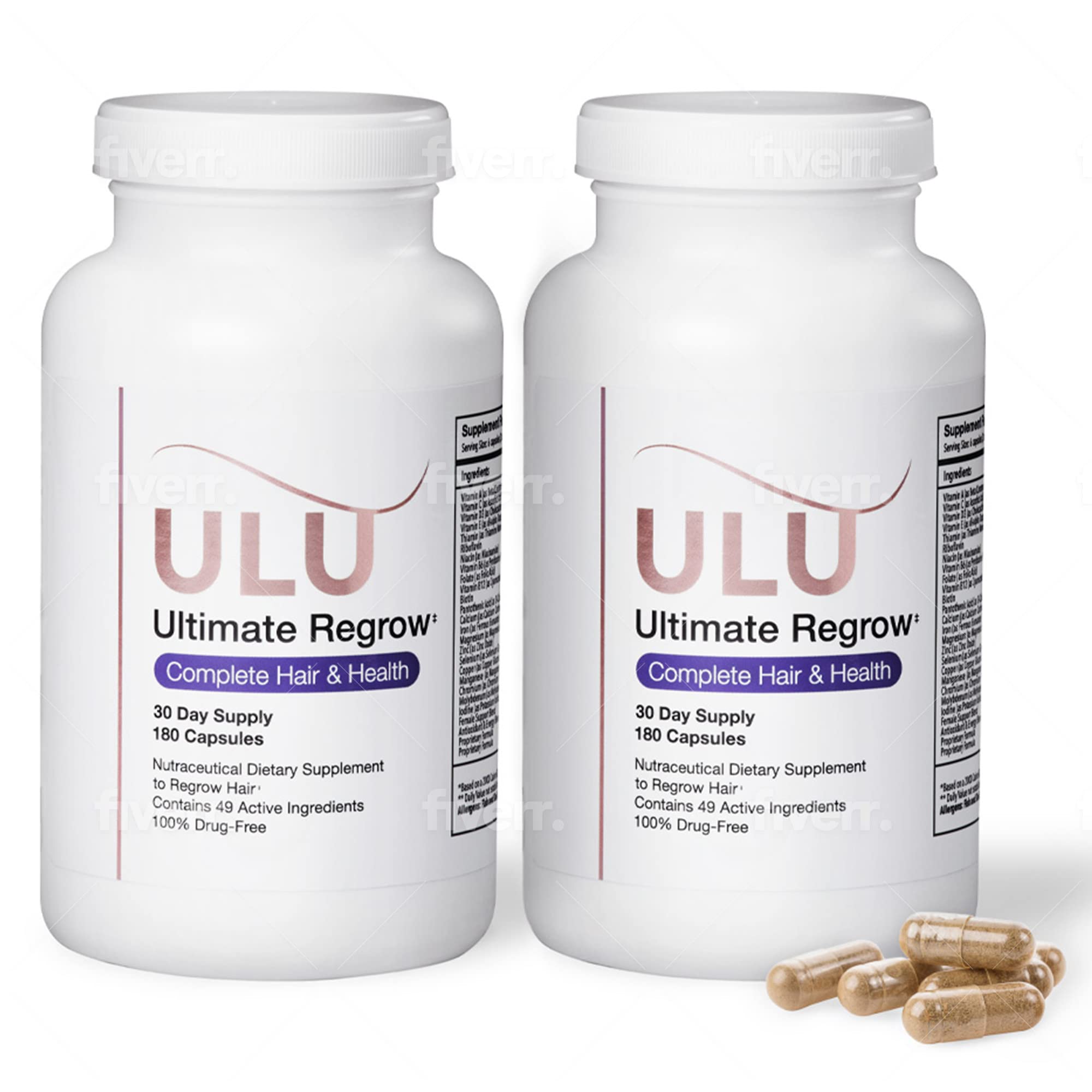 ULULIFE Ultimate Regrow bottle supports hair, skin, and nails health.