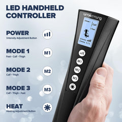 UMARMUNG massager control panel showing adjustable settings for personalized comfort