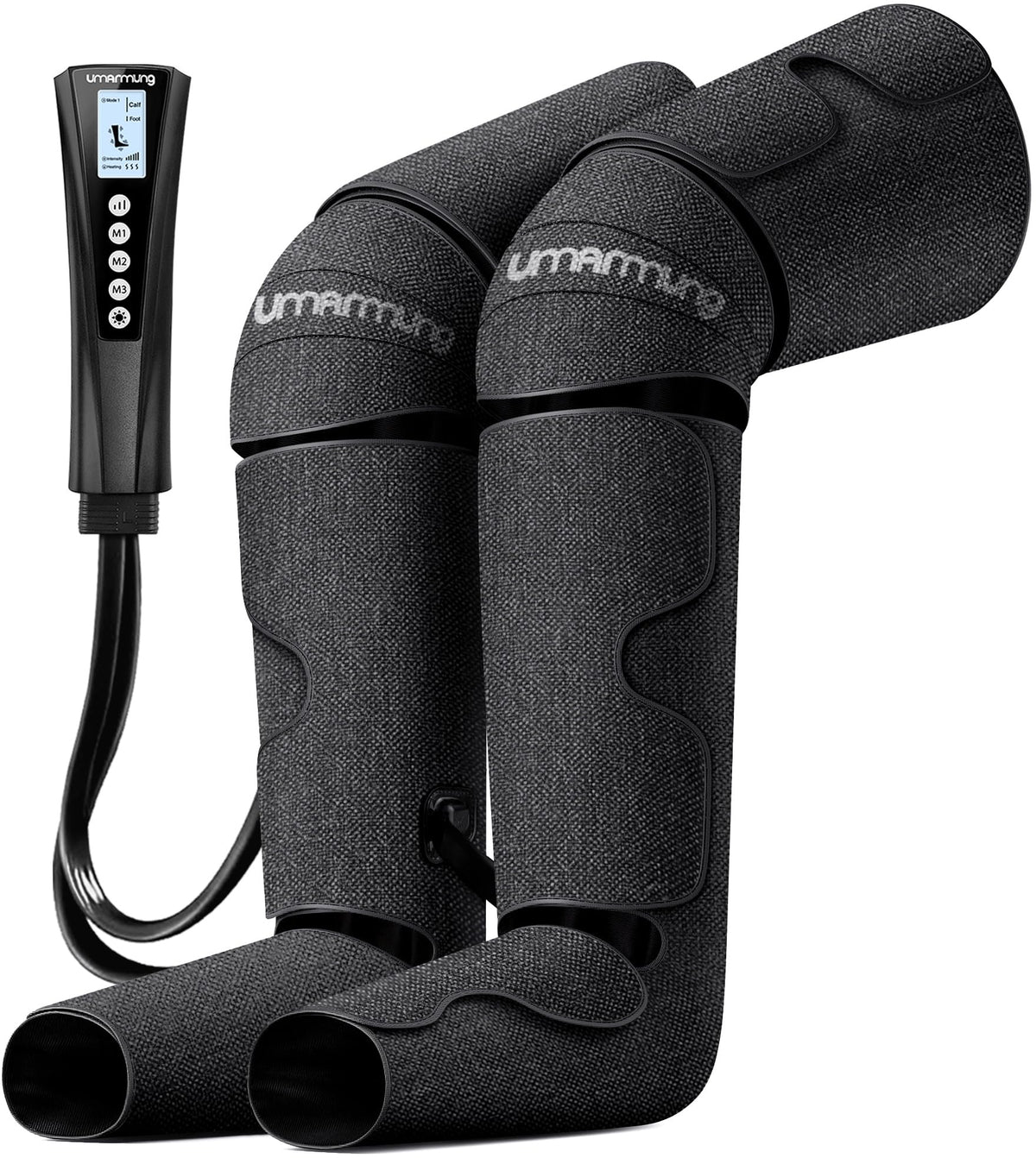 UMARMUNG air compression leg massager front view promotes leg relaxation