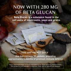 Umeken Beta Glucan packet dissolving in water, easy to take.