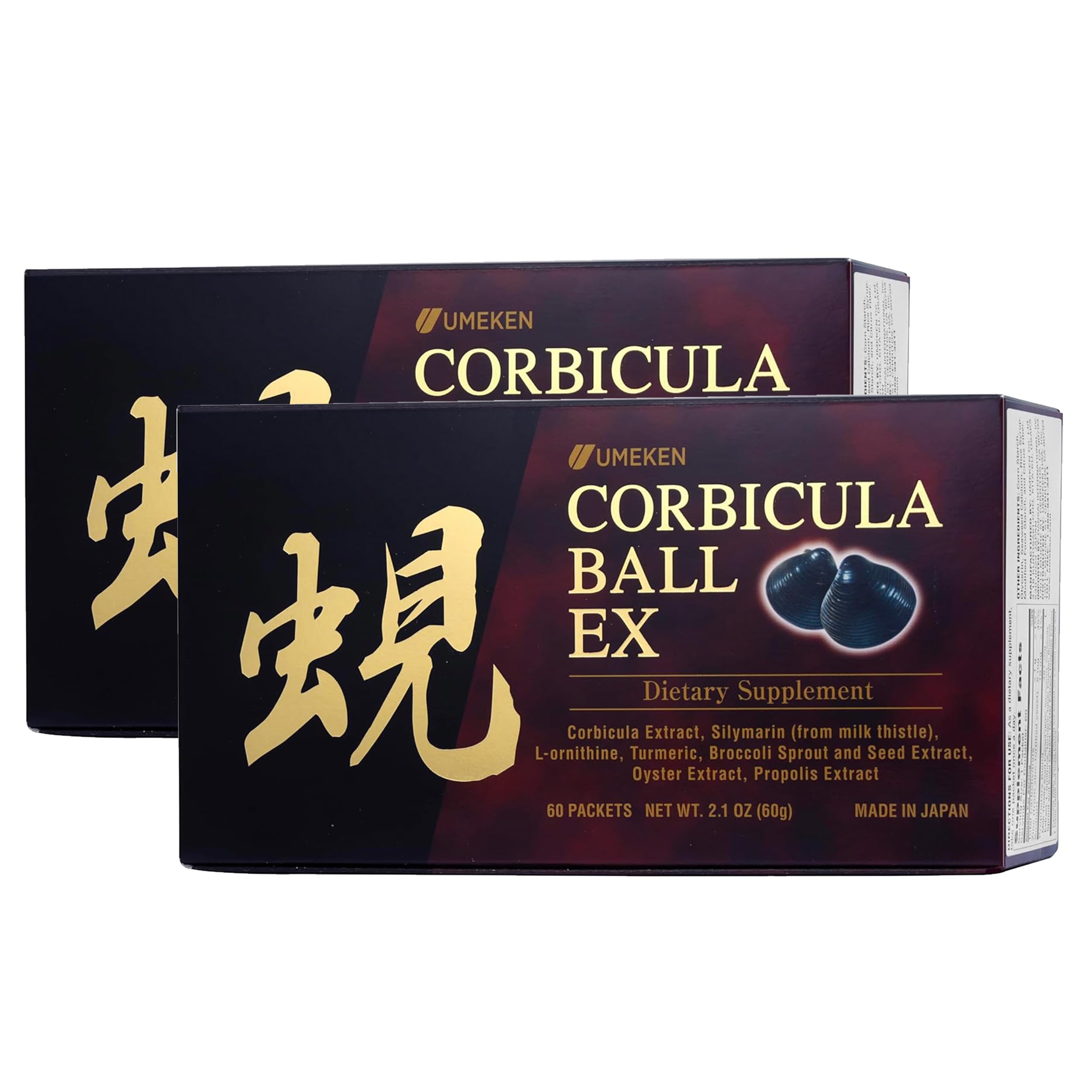 Umeken Corbicula Ball EX bottle close-up, liver support formula
