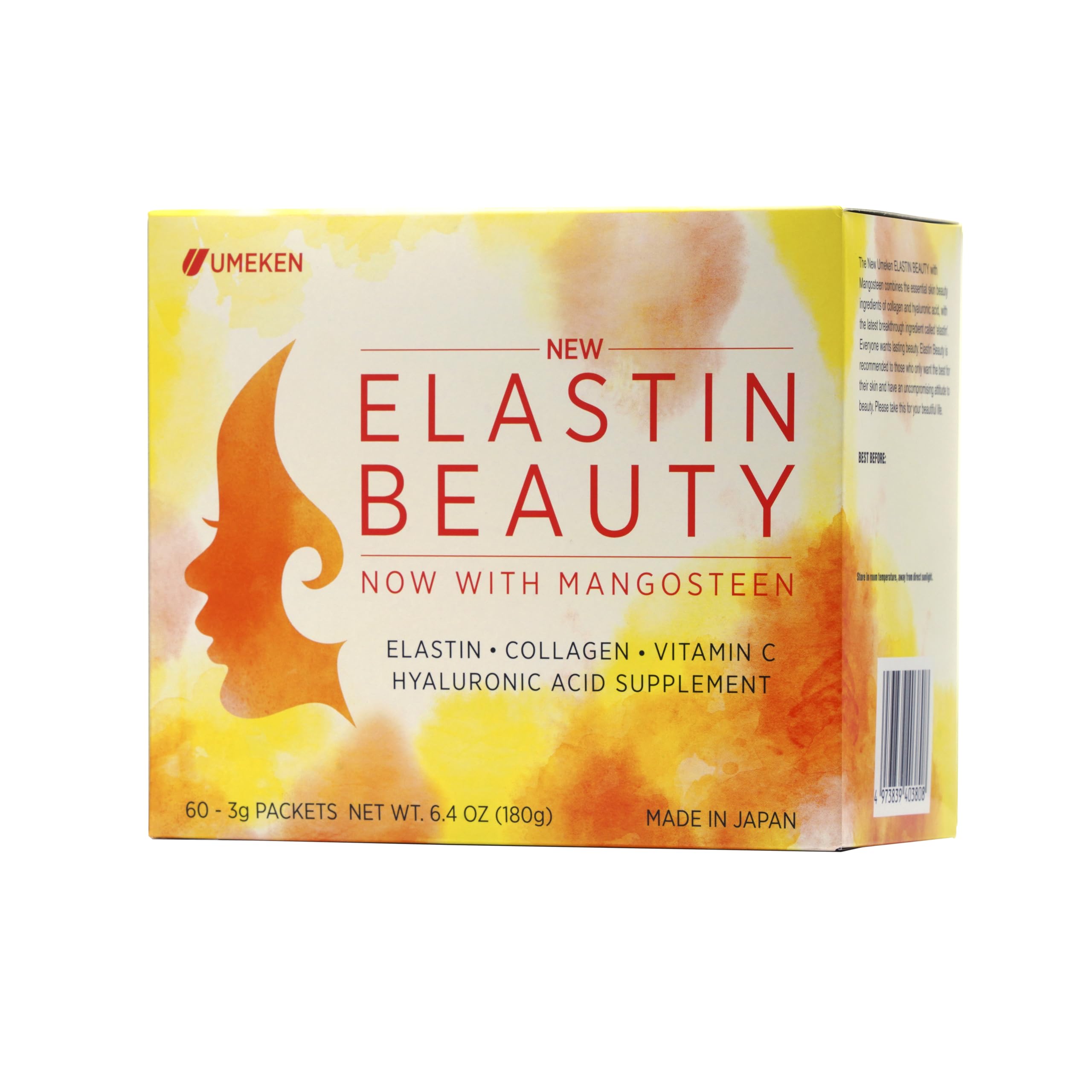 Umeken Elastin Beauty Powder packets ready for easy daily use.