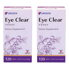 Umeken Eye Clear tablets featuring blueberry extract for daily eye support.