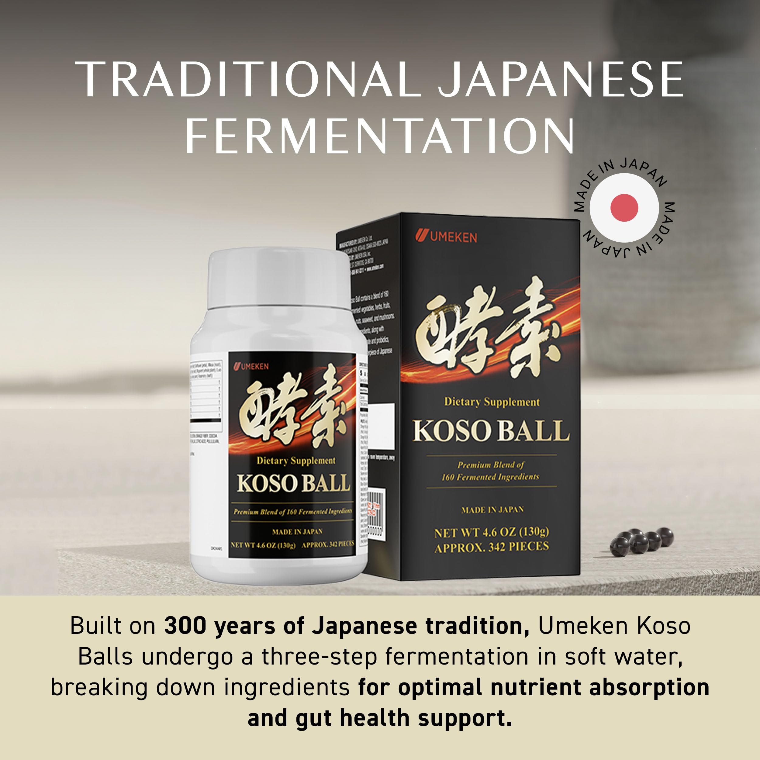Umeken Koso Ball ceramic-pot fermentation preserves purity and potency