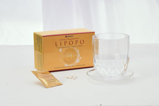 Umeken Lipopo box front showing 90 packets for a three-month supply.