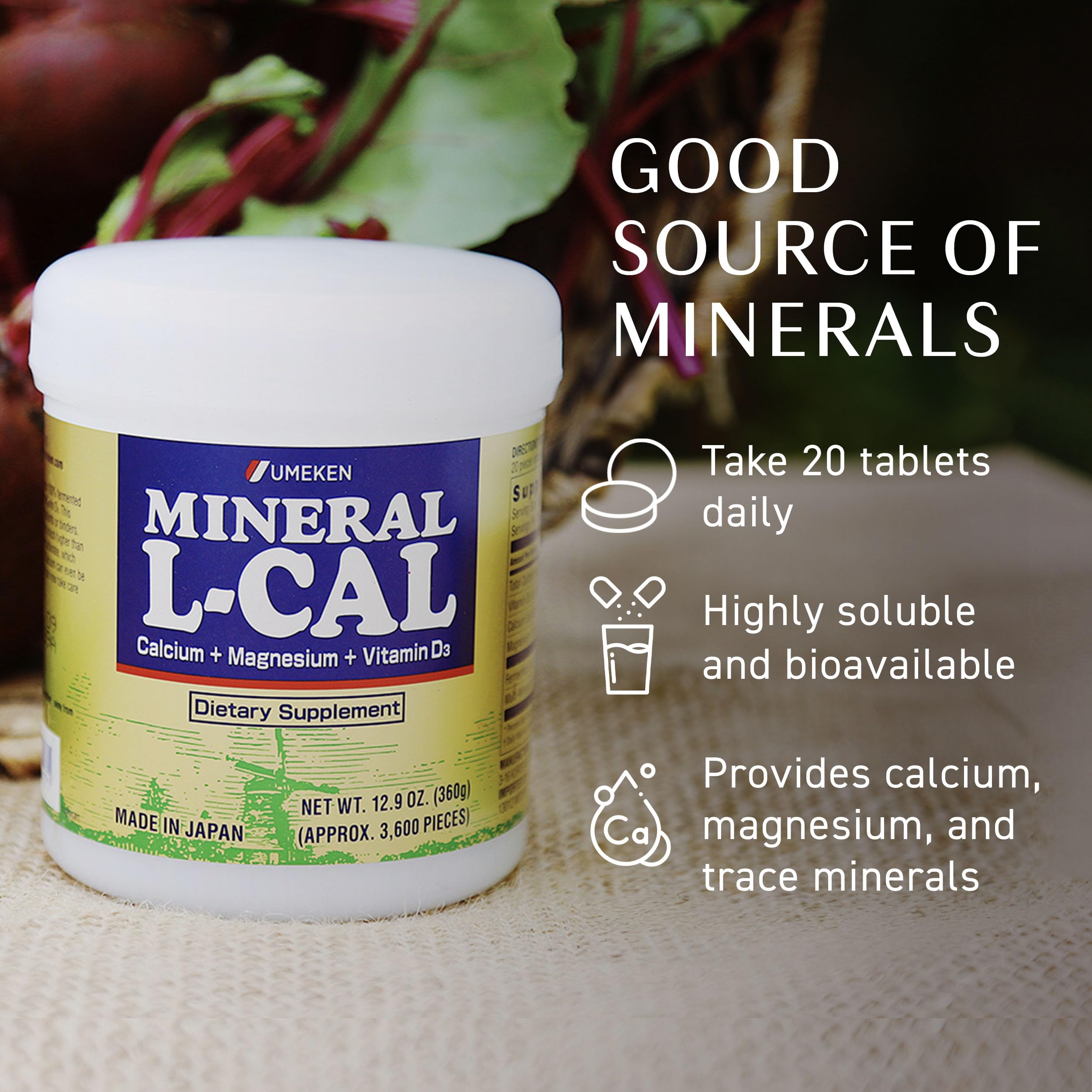 Umeken Mineral L-Cal mineral origins from Great Salt Lake in Utah.