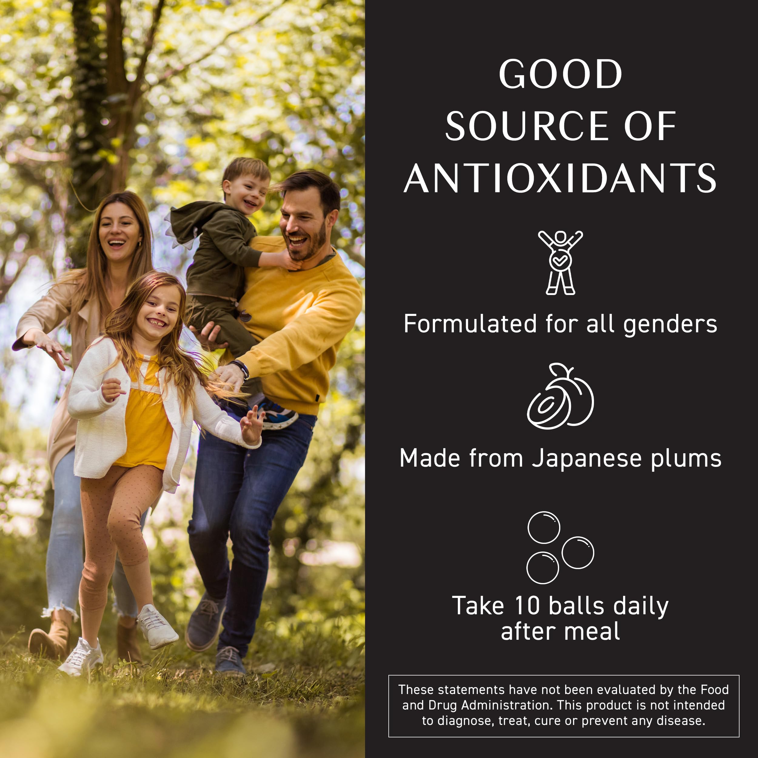 Umeken Plum Ball EX ingredient list featuring Japanese plum extract and citric acid