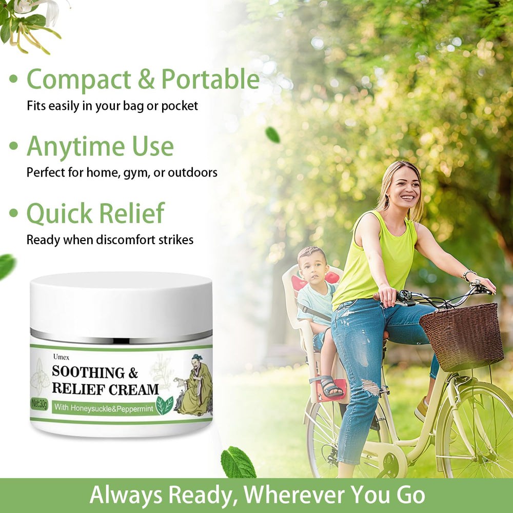 Umex Intensive Itch Relief Cream fragrance-free packaging signals gentle care.