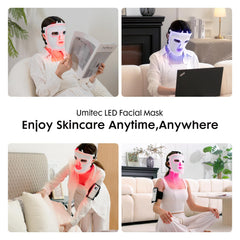 Umitec mask worn during meditation for relaxation.