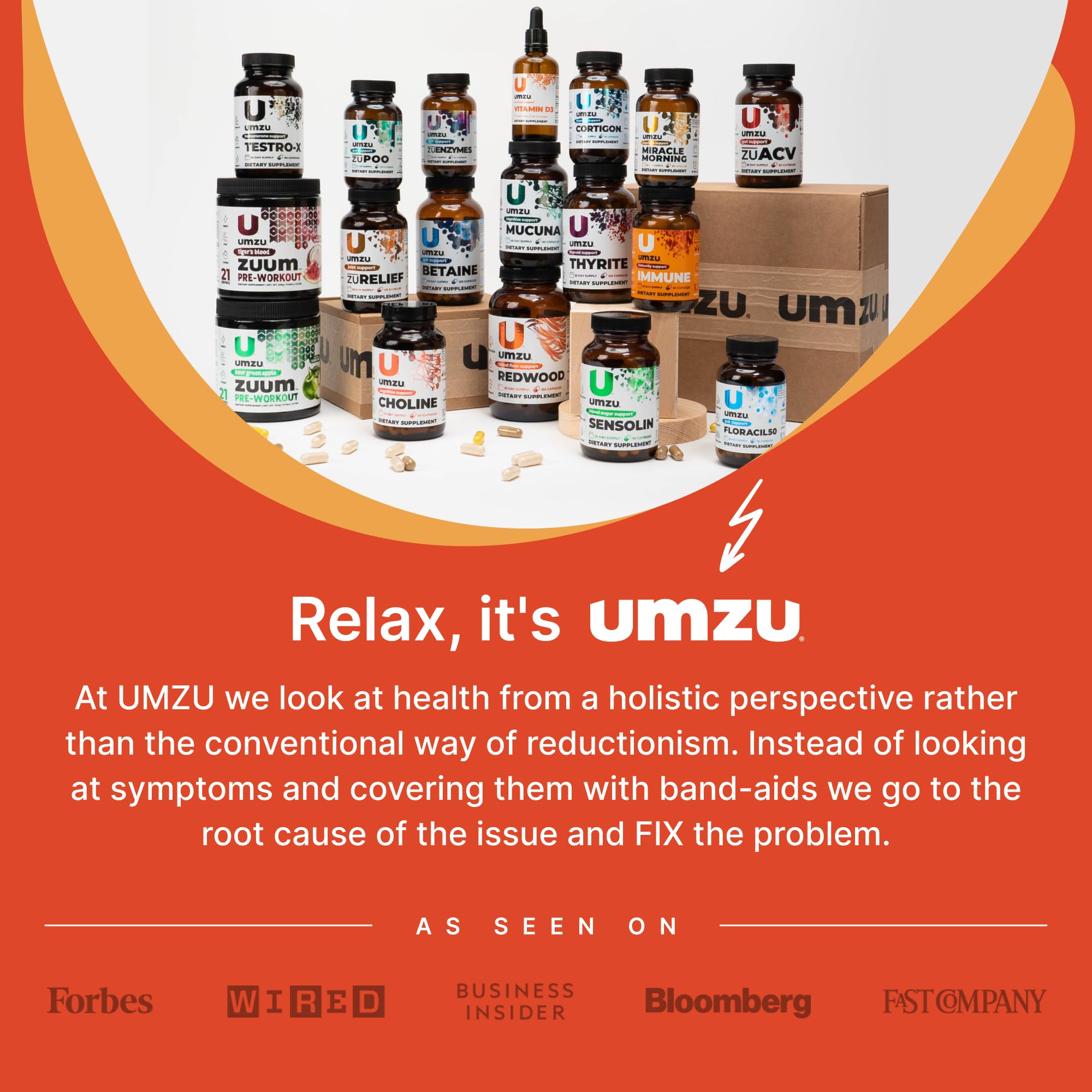 UMZU Ashwagandha bottle in daily-use scene on table.