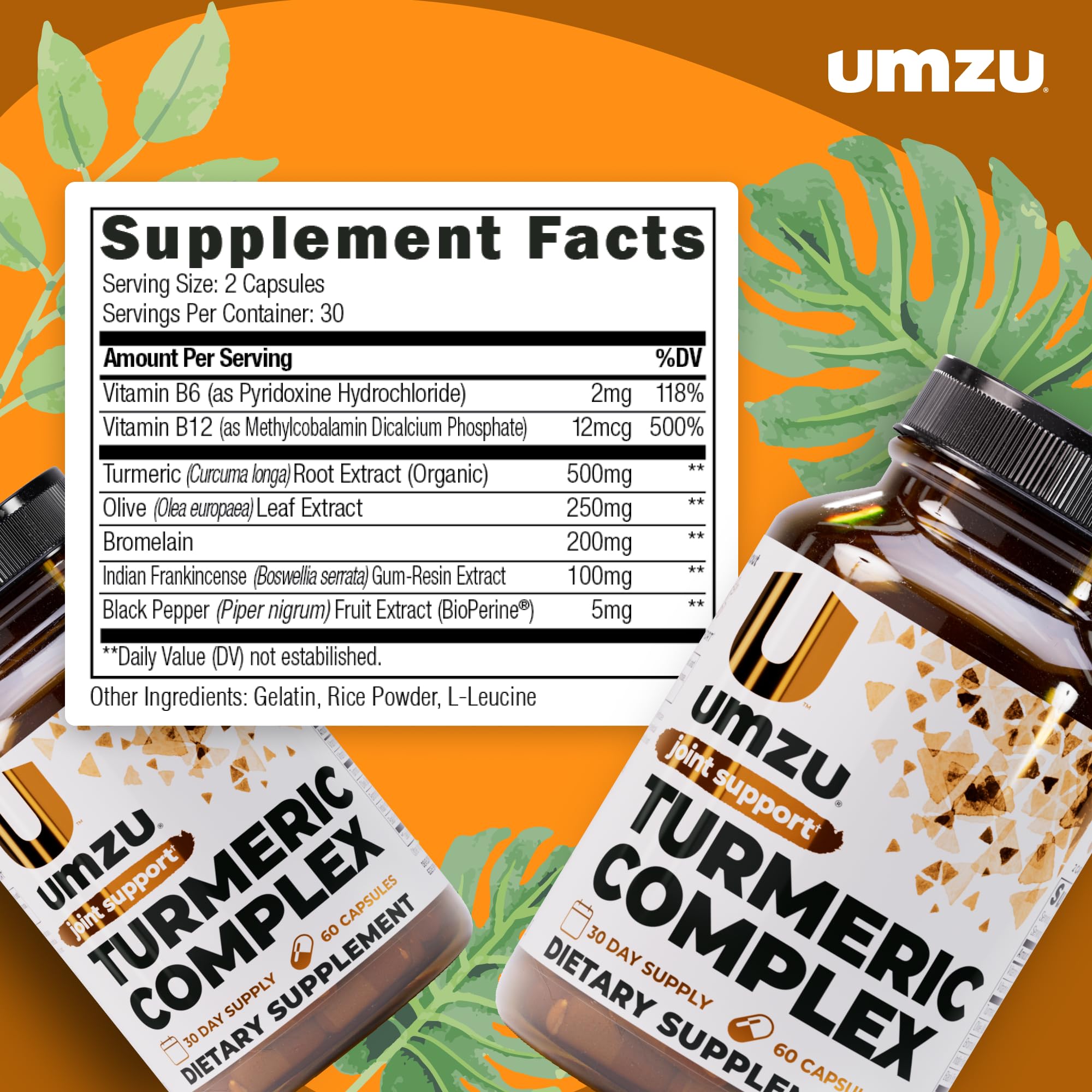 UMZU BioPerine black pepper capsules image emphasizing enhanced absorption.