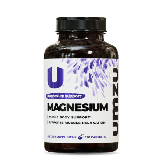 UMZU Daily Magnesium bottle front with branding and energy-support potential