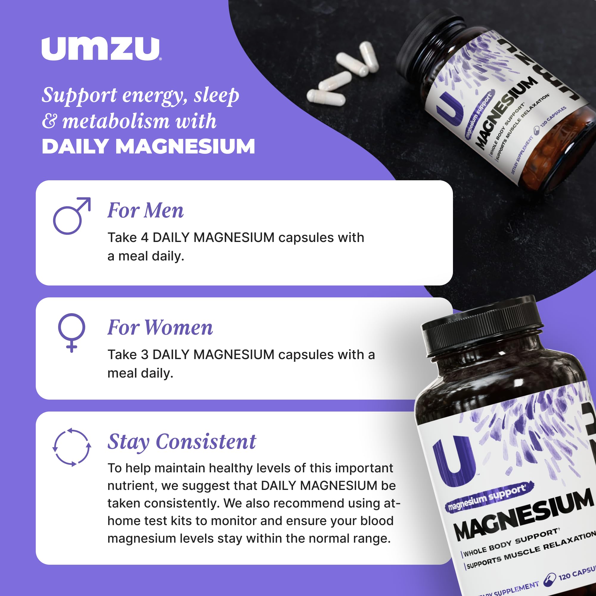 UMZU Daily Magnesium packaging box signaling USA-made quality
