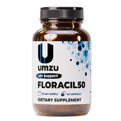 UMZU Floracil50 bottle front view showing probiotic packaging for gut support