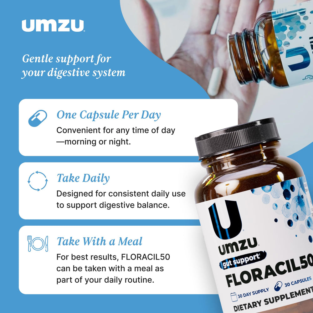 UMZU Floracil50 lab-tested label communicates quality and batch testing