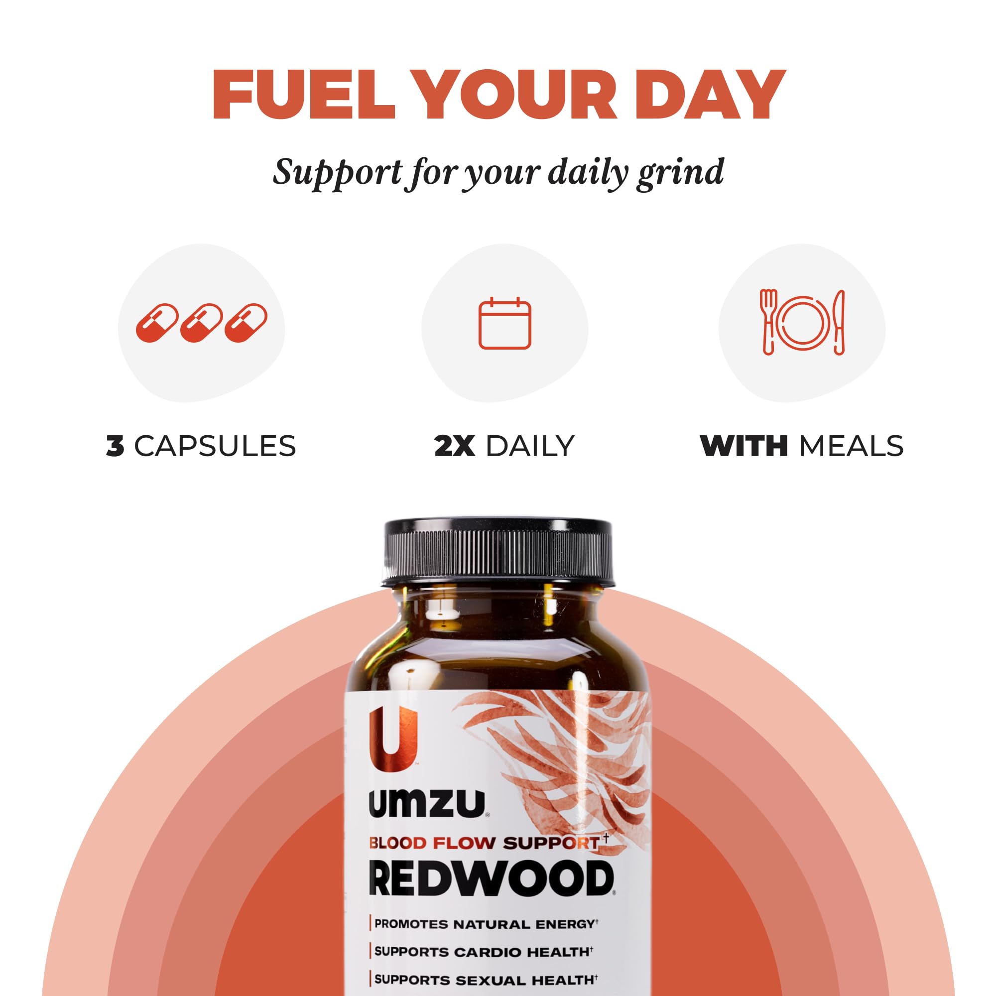 UMZU Redwood ingredients pine bark shown on package for vascular support