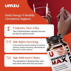 UMZU Redwood Max resveratrol illustration indicating antioxidant support.