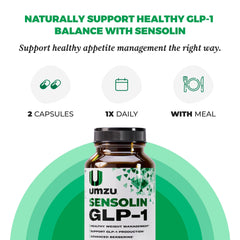 UMZU Sensolin cinnamon stick beside capsules signaling flavor and metabolic balance potential.