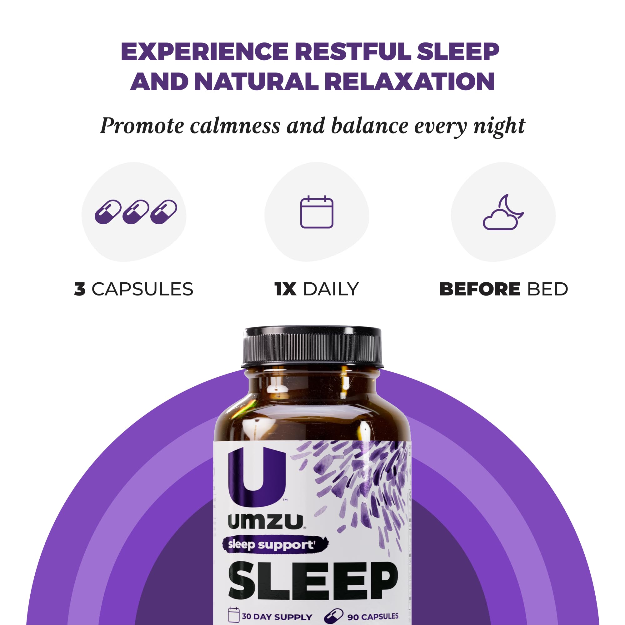 UMZU Sleep zinc and herbal extracts support nightly wellness