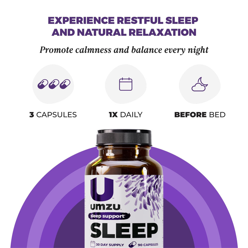 UMZU Sleep zinc and herbal extracts support nightly wellness