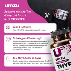 UMZU Thyrite packaging and bottle set for daily use