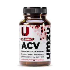 UMZU zuACV bottle front for daily gut health support.
