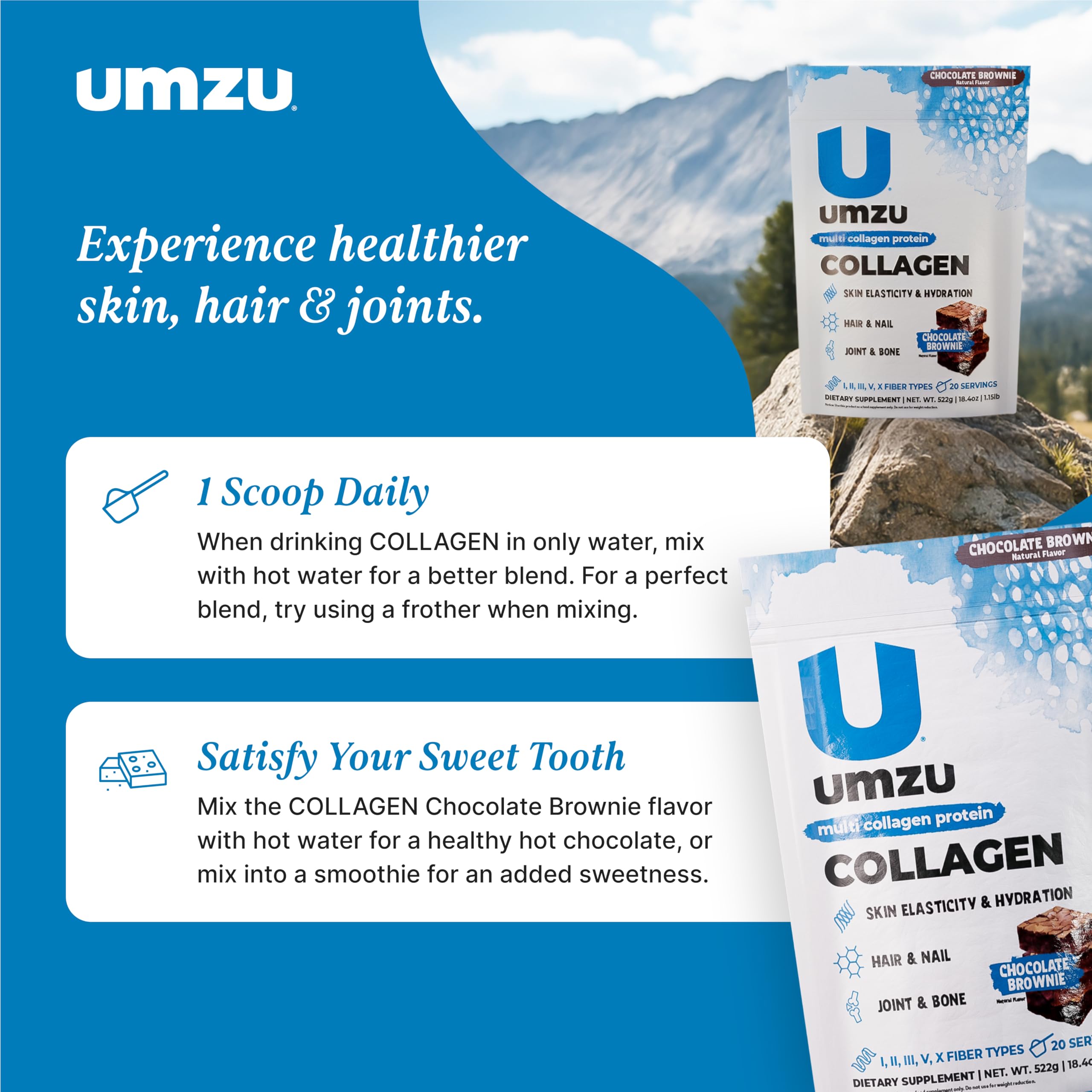 UMZU zuCollagen bottle on kitchen counter for daily use